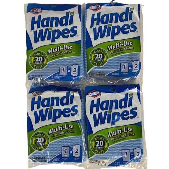 Clorox Handi Wipes Lot Of 4 Packages Multi-Use Reusable Cloths 24 Total Cloths - Picture 1 of 3